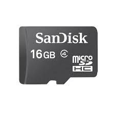 Cartão de memória MicroSDHC 16GB (Class 4) com adaptador